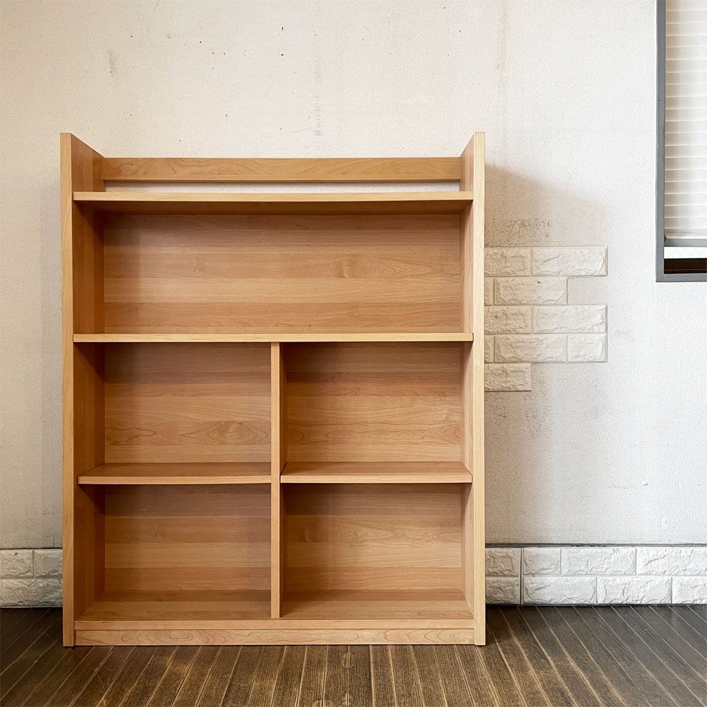 杉工場 レグシーシェルフ アルダー材 W100cm オープンシェルフ 本棚 小引き出し欠品 国産家具 定価￥51,700- ◎