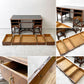 UKビンテージ Vintage オーク材 レザー張りデスク 5ドロワー ジャコビアン様式 英国家具 アンティーク 鍵欠品 ●
