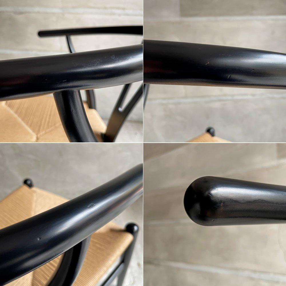 カールハンセン＆サン Carl Hansen & Son CH24 Yチェア ブラックラッカー ビーチ材 ペーパーコード ハンス・J・ウェグナー デンマーク 北欧家具 日本仕様 座面張替済  A ♪