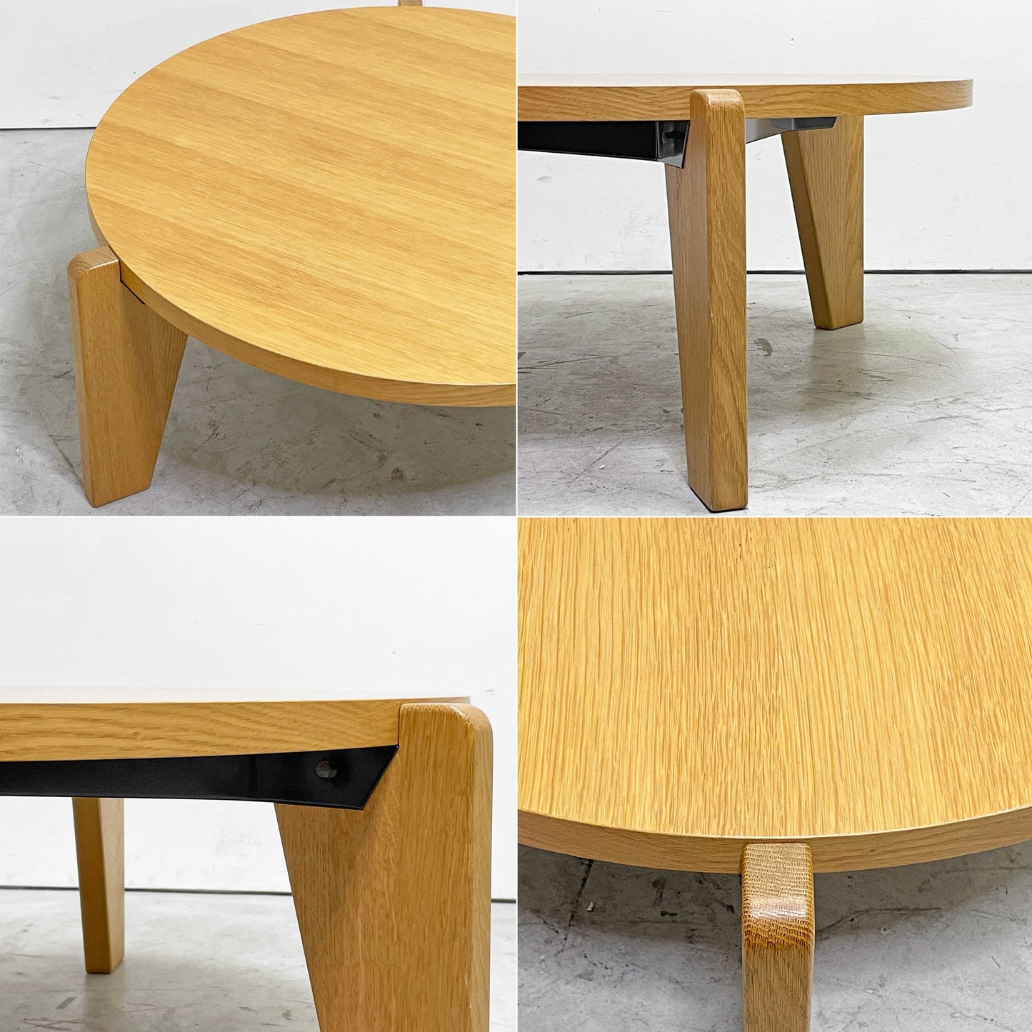 ヴィトラ vitra ゲリドン バ Gueridon Bas コーヒーテーブル ローテーブル オーク材 スチール 直径80cm ジャン・プルーヴェ 2013年製 定価350,900- ●