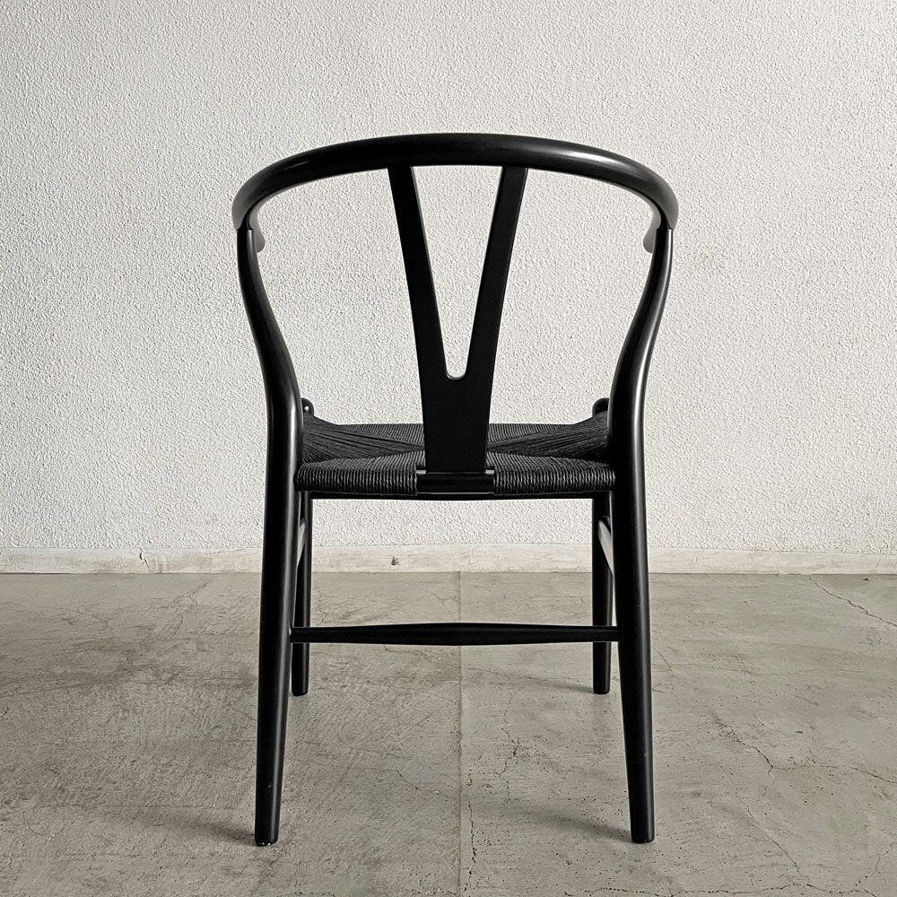 カールハンセン＆サン Carl Hansen & Son CH24 Yチェア ビーチ材 ブラックラッカー×ブラックペーパーコード 日本仕様サイズ ハンス・J・ウェグナー デンマーク 北欧家具 B 〓