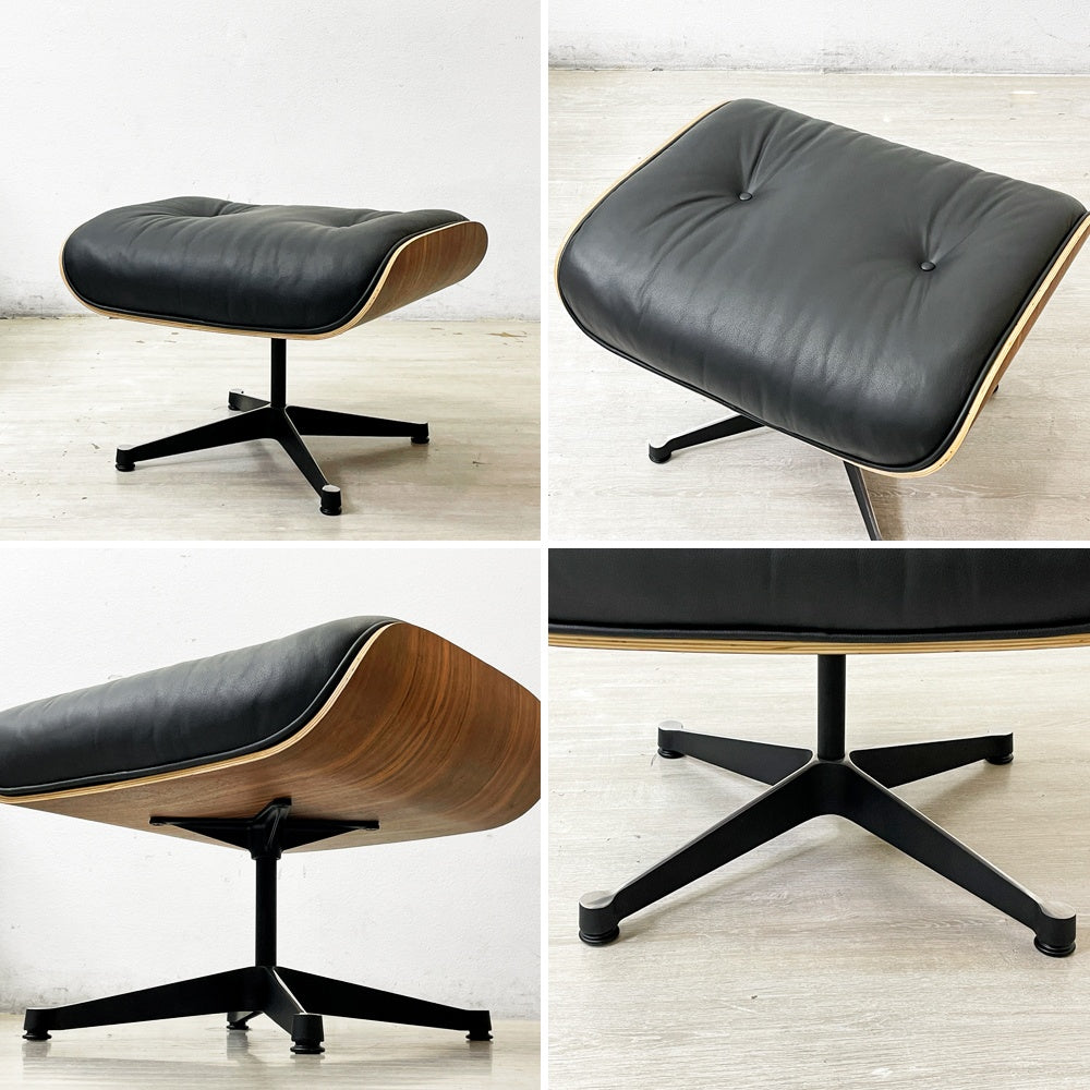 イームズラウンジチェア＆オットマン ブラック チャールズ＆レイ・イームズ C&R Eames ミッドセンチュリー リプロダクト品 ●