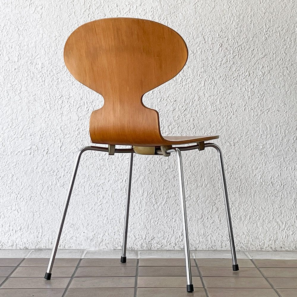 フリッツハンセン Fritz Hansen アントチェア 4本脚 ナチュラルビーチ ラッカー アルネ・ヤコブセン 北欧家具 ビンテージ ◇