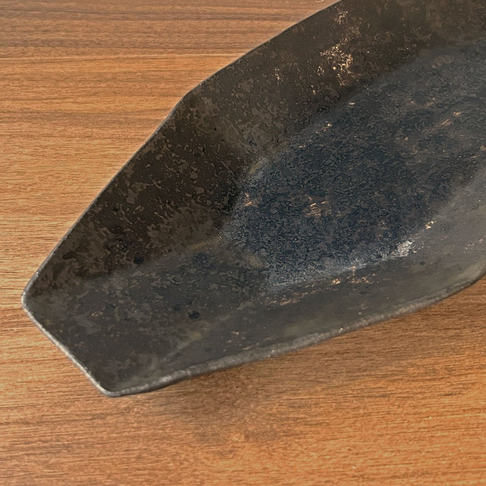 安福由美子 錆八角皿 大 W35cm 現代作家 ♪