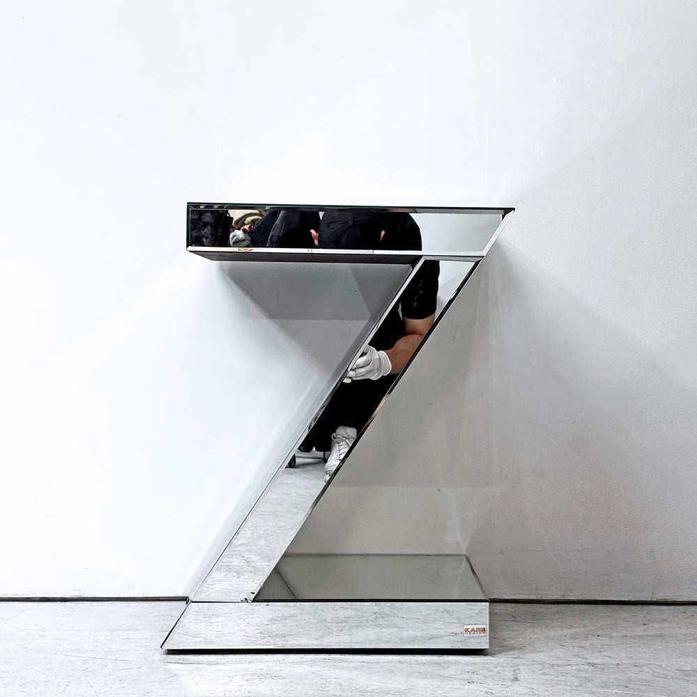 カレ KARE ラグジュアリー Zサイドテーブル LUXURY Z sidetable ミラー張り コーヒーテーブル ベッドサイド ドイツ 廃番 ●