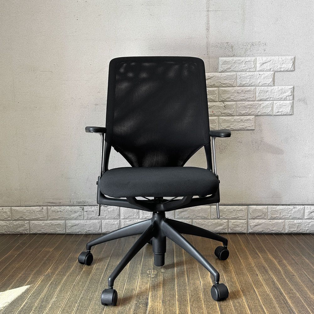 ヴィトラ vitra メダ2チェア MEDAⅡ オフィスチェア デスクチェア 昇降機能 リクライニングロック ブラック アルベルト・メダ 現状品 ◎
