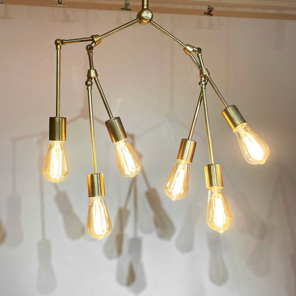 アクメファニチャー ACME Furniture ソリッドブラスランプ SOLID BRASS LAMP 6アームシャンデリア 6ARM CHANDELIER 真鍮 シーリングライト ミッドセンチュリー インダストリアル レトロスタイル ●