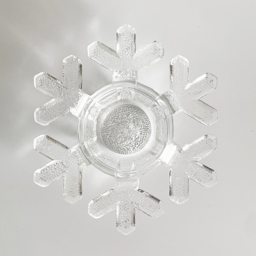 イッタラ iittala  スノークリスタル 雪の結晶 キャンドルホルダー ヴァルト・コッコ Valto Kokko フィンランド 北欧雑貨 ビンテージ 箱付 ■