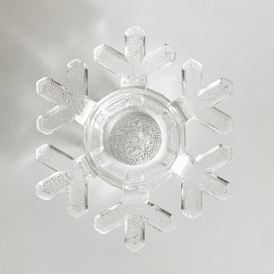 イッタラ iittala  スノークリスタル 雪の結晶 キャンドルホルダー ヴァルト・コッコ Valto Kokko フィンランド 北欧雑貨 ビンテージ 箱付 ■