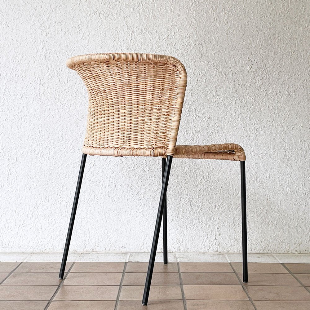 シボネ CIBONE サンタルチアチェア SANTA LUCIA CHAIR ラタン×スチールパイプ バウハウス Bauhaus ハーバート・ヒルヒエ Herbert Hirche ドイツ ◇