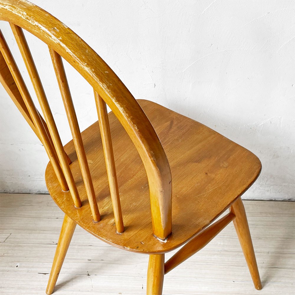 アーコール Ercol フープバックチェア ダイニングチェア スポークバック エルム材 UKビンテージ 英国家具 ★
