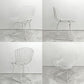 ノル Knoll 420 サイドチェア ワイヤーチェア ダイニングチェア ホワイト × レッド ファブリック フルカバー仕様 ハリー・ベルトイア ミッドセンチュリー ビンテージ ●