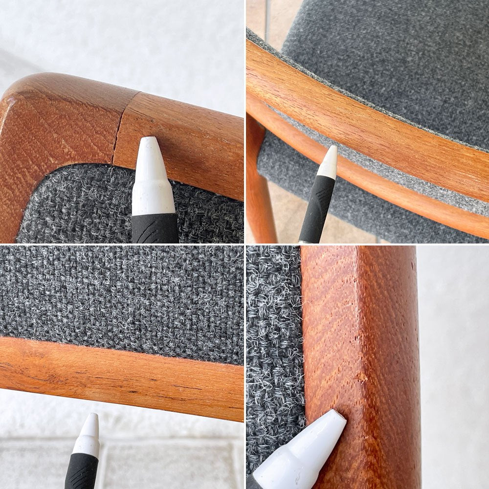 JLモラー J.L.Moller Model No.80 チーク材 ダイニングチェア ファブリック ニールス・O・モラー デンマーク 北欧家具 B ◇