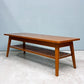 パシフィックファニチャーサービス P.F.S. ローテーブル DH TEA TABLE WITH SHELF Lサイズ W120cm ナラ材 マガジンラック付 ダークブラウン 定価：￥70,400- ◎