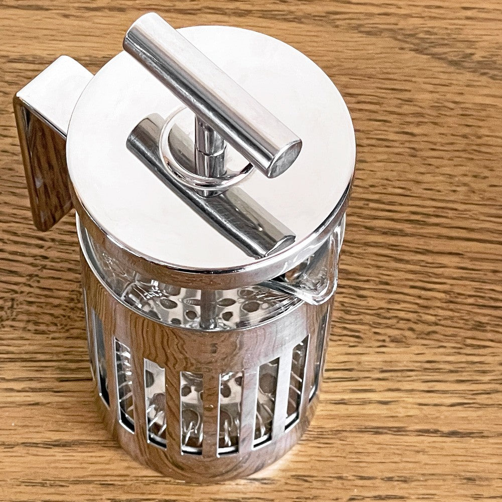 アレッシー ALESSI 9094 プレスフィルターコーヒーメーカー press filter coffee maker 3カップ用 コーヒーポット ティーポット ステンレス 耐熱ガラス アルド・ロッシ Aldo Rossi イタリアンモダン ■