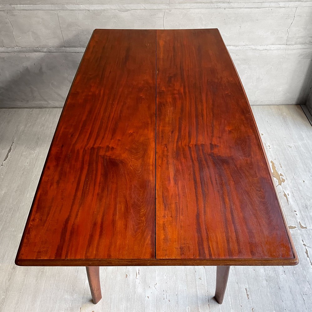 UKビンテージ UK Vintage マホガニー材 ダイニングテーブル スリット天板 英国家具 アンティーク 北欧スタイル ♪