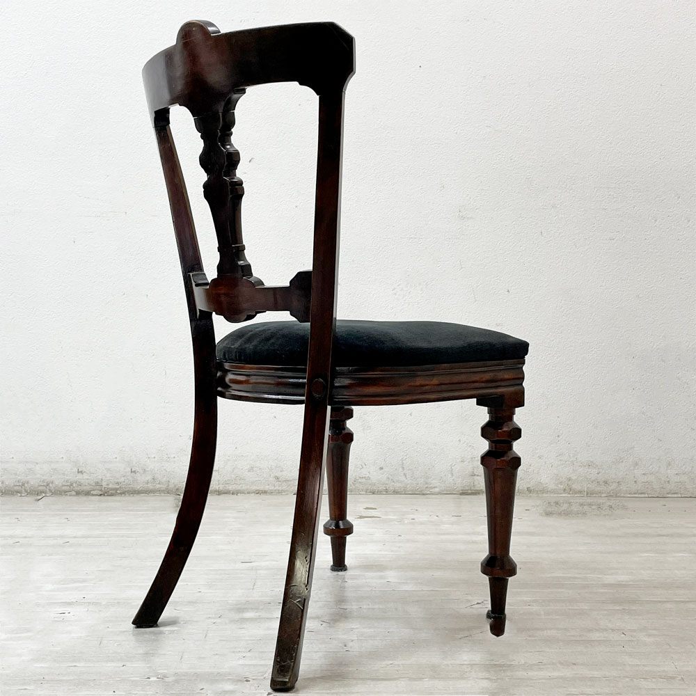 UKアンティーク ジェームズライリー JAMES REILLY作 マホガニー材 ダイニングチェア カイトマーク有 推定1800年代後半製造品 英国家具 ロイズアンティークス Lloyd's Antiques 購入品 B ●