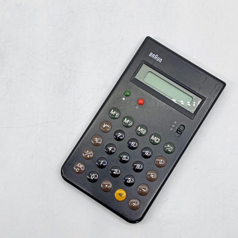 ブラウン BRAUN カーキュレーター 電卓 ET55 ブラック Type:4835 ディーター・ラムス Dieter Rams ドイツ 専用カバー付 ●
