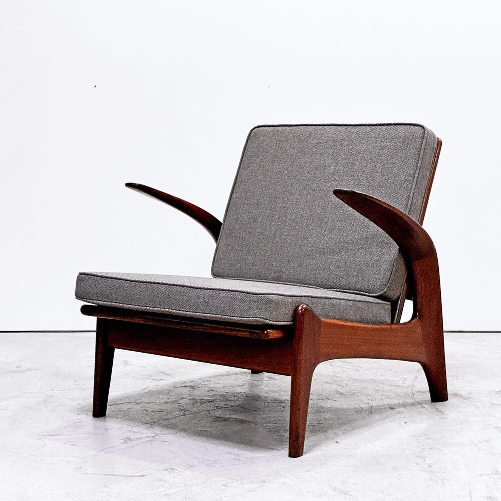 ギムソン＆スレーター Gimson & Slater ローバックラウンジチェア チーク材 Rolf Rastad & Adolf Relling  クッション交換品 イギリスビンテージ 北欧スタイル ●