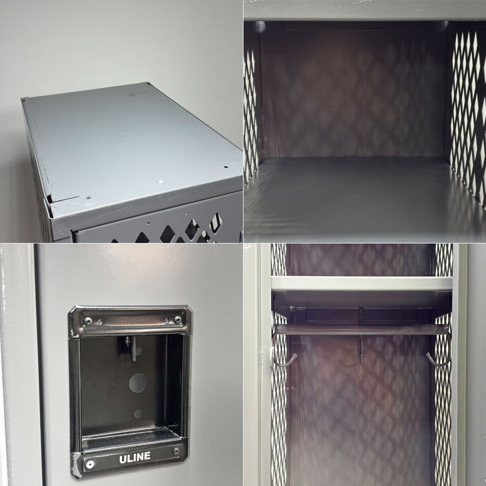 ULINE社 Ventilated Single Tier Lockers スチール製メッシュ ロッカー ティアロッカー 1人用 US ガレージ インダストリアルデザイン D ●