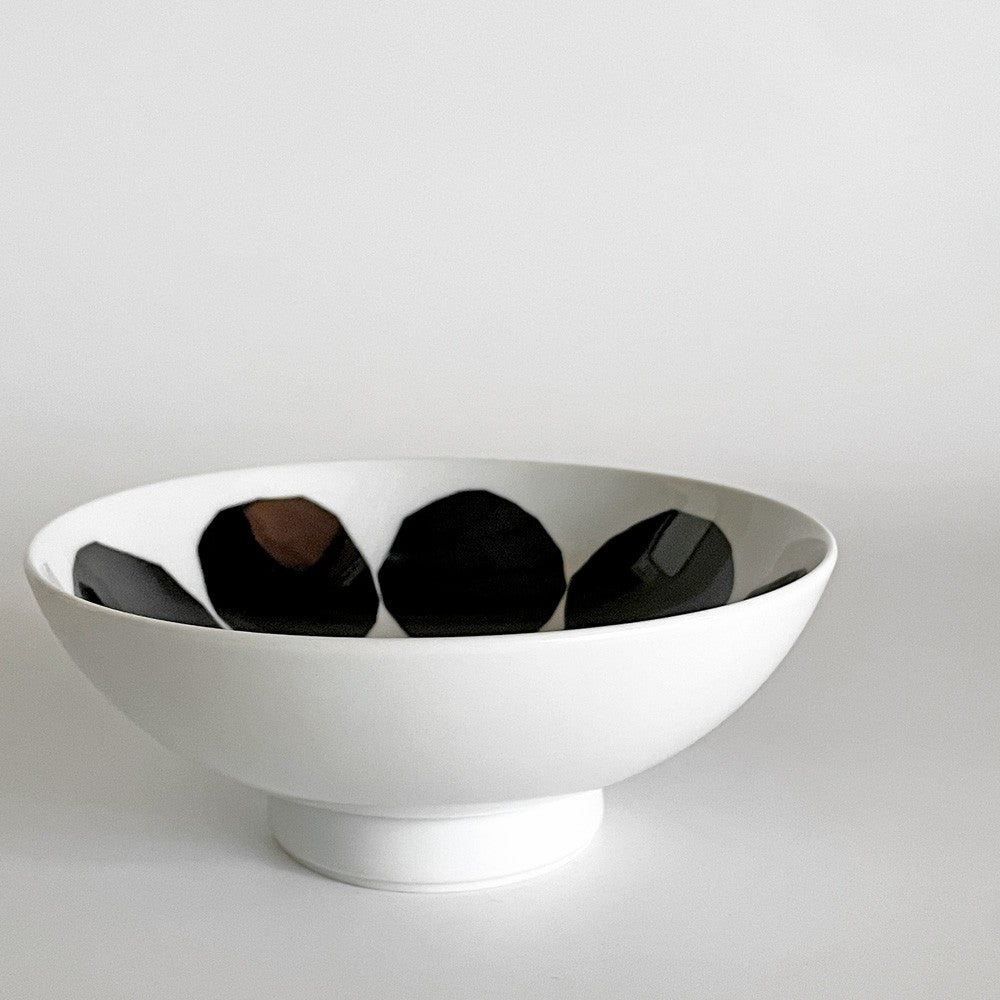 マリメッコ marimekko x 有田焼 福泉窯 「We love Japan」 お茶碗 キヴェット柄 漆黒 伝統工芸 北欧食器 B ■