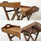 ヒッカドゥワ HIKKADUWA フォールディング トレイテーブル サイドテーブル アジアンチーク無垢材 × バンブー バリ家具 ●