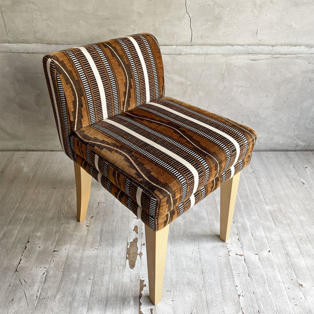 イデー IDEE ローバックチェア LOW BACK CHAIR ダイニングチェア メープル材 ミッドセンチュリーテイスト 受注生産品 廃番生地 希少 ♪