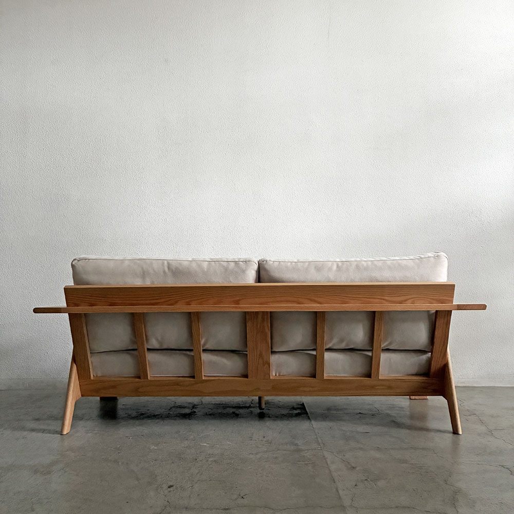 木蔵 BOKURA SP-SOFA01 3人掛けソファ レッドオーク材 W184cm カバーリングファブリック オフホワイト系 定価￥186,890-以上 〓