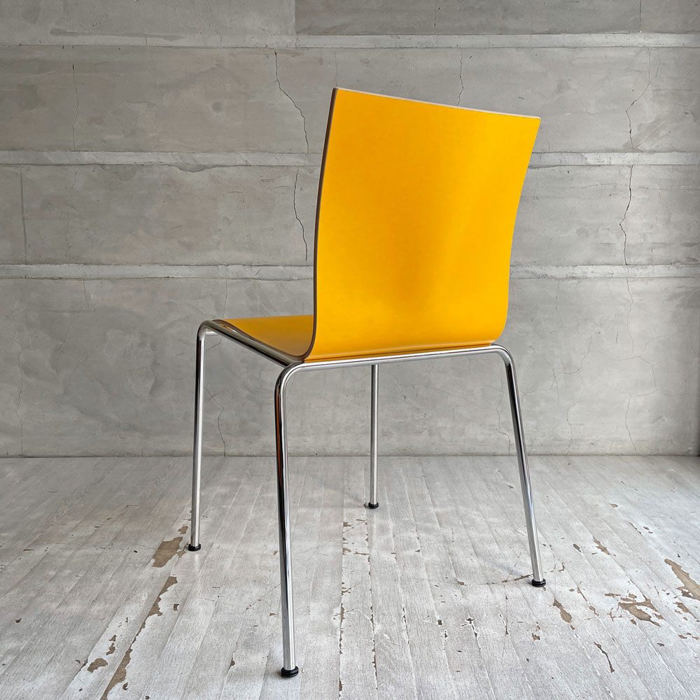 エンゲルブレヒト Engelbrechts チャリックチェア CHAIRIK Chair 101 スタッキング 4本脚 イエロー プライウッド 未使用品 定価63,800円 ♪