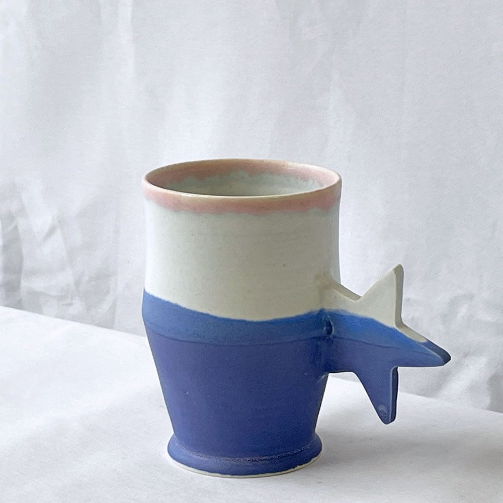 竹村良訓 マグカップ 星 ブルー系 現代作家 ◇