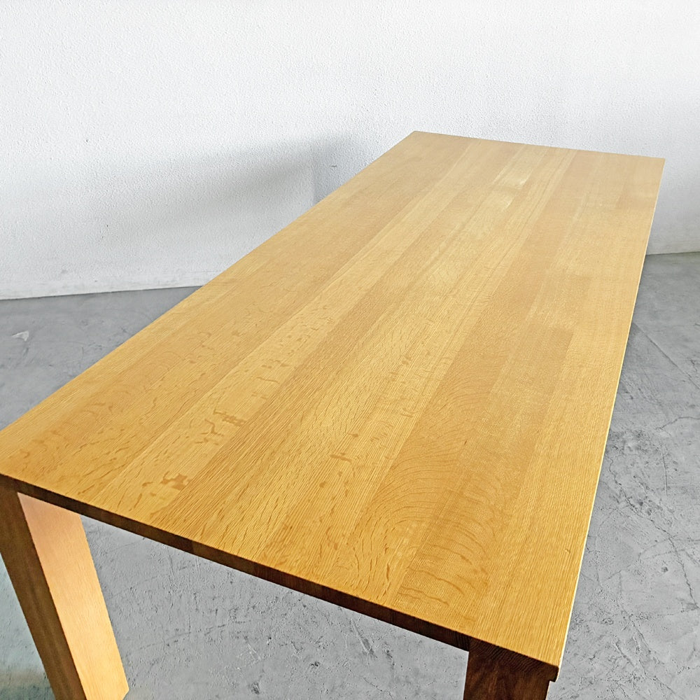 飛騨産業 HIDA クレセント 侭 ジン ダイニングテーブル ホワイトオーク無垢材 角ストレート脚 W220cm 参考定価￥321,200-