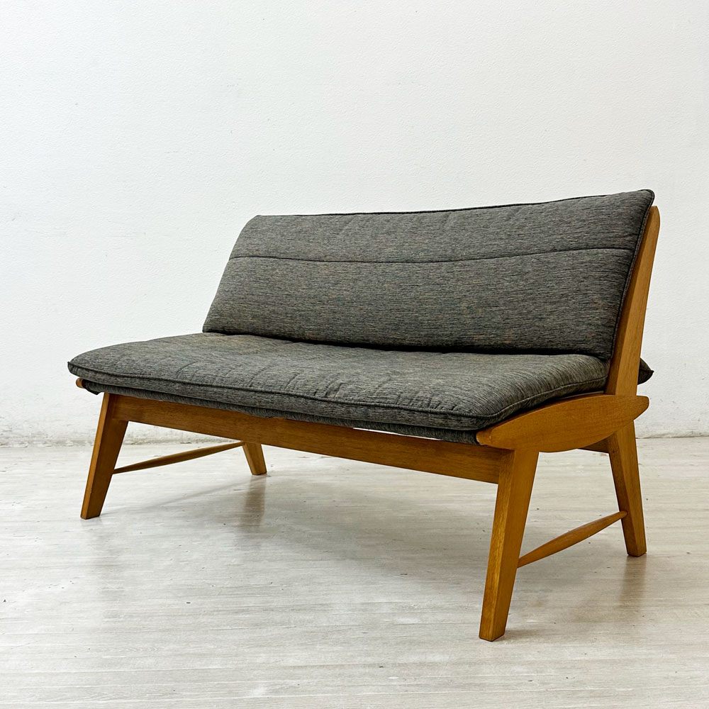 ミキモク MIKIMOKU 雅 リベラル ダイニングベンチ ベンチソファ グレー系ファブリック ナチュラルデザイン ●