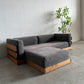 モモナチュラル Momo Natural エヌ・ボックス ソファ 3P ＋ オットマン N.BOX SOFA 3P + OTTOMAN L オーク材 旧型 ウッドベースタイプ 参考合計価格26万円～ 〓