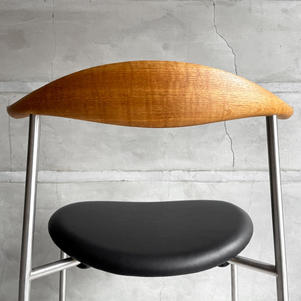カールハンセン＆サン Carl Hansen & Son CH88P ダイニングチェア オーク材 本革 ブラックレザー ハンス・J・ウェグナー デンマーク 北欧家具 美品 ♪