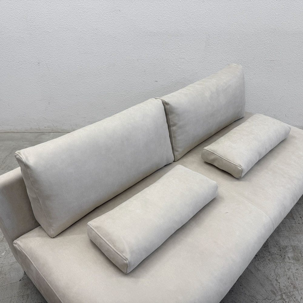 リラックスフォーム RELAXFORM グラシエーロ GLACIERO 3人掛けソファ W188cm プライムレザーテックス プラチナグレー 関家具 定価￥113,000- C 〓