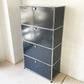 ユーエスエムハラー USM Haller モジュラーファニチャー Modular Furniture キャビネット シェルフ 1列4段 旧型 スイス ★