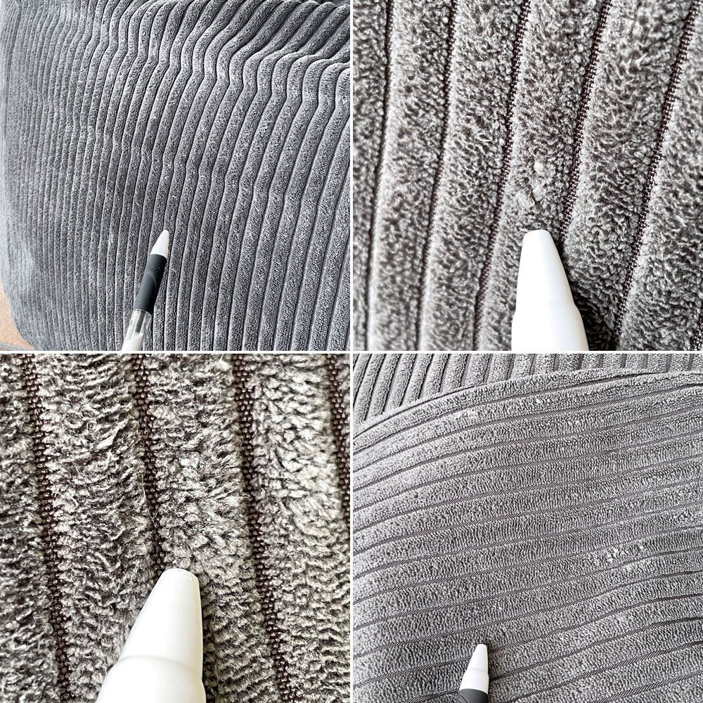 ルージー LOOSY ハグミー HUGME 1人掛けビーズソファ コーデュロイ チャコール カバーリング 軽量 ◇