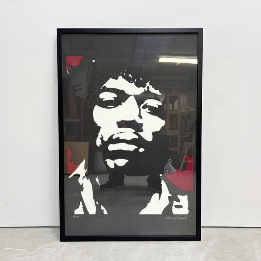 コンラッドリーチ CONRAD LEACH シルクスクリーン ジミ・ヘンドリックス Jimi Hendrix アートフレーム 大型 ポスター 額装品 現代アート ポップアート イギリス ●