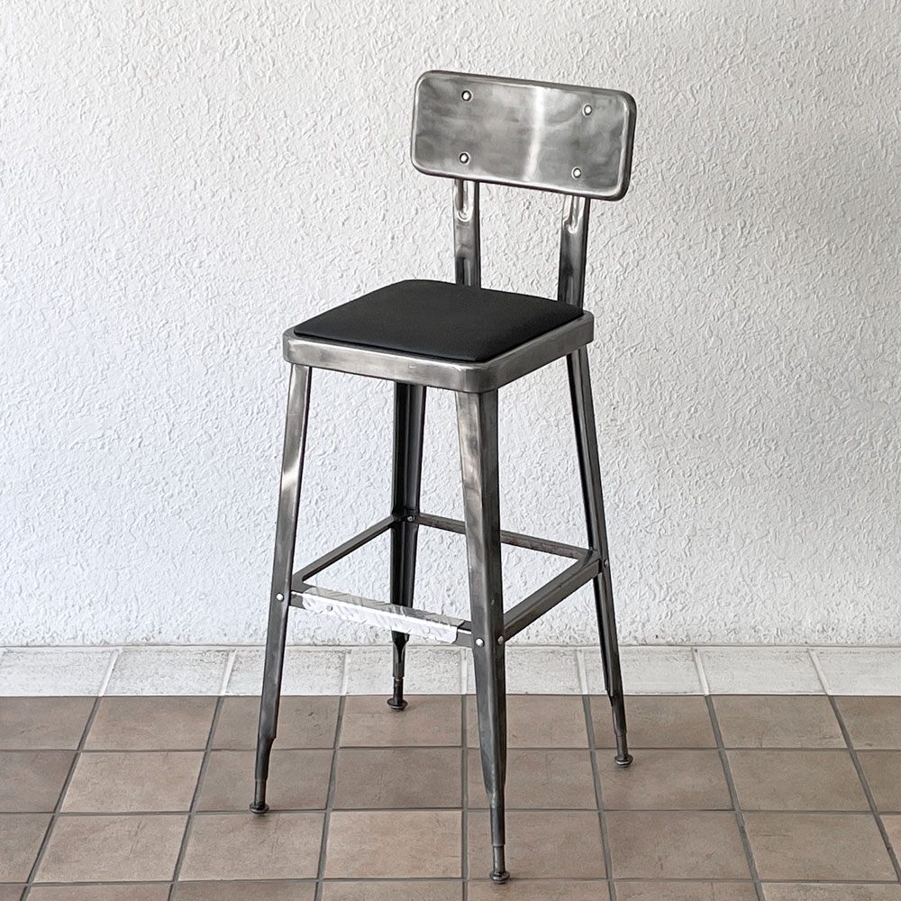 ダルトン DULTON スタンダードバーチェア Standard bar chair RAW スチール×ビニールレザー USビンテージスタイル 定価34,100円 A ◇