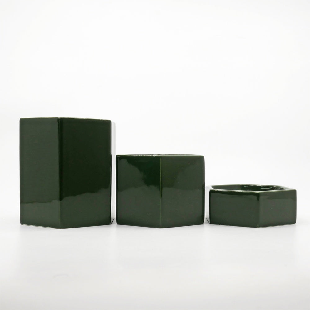 ヴィトラ Vitra ヘキサゴナルコンテナ Hexagonal Containers 3set 小物入れ 収納 ダークグリーン ジャスパー・モリソン ●