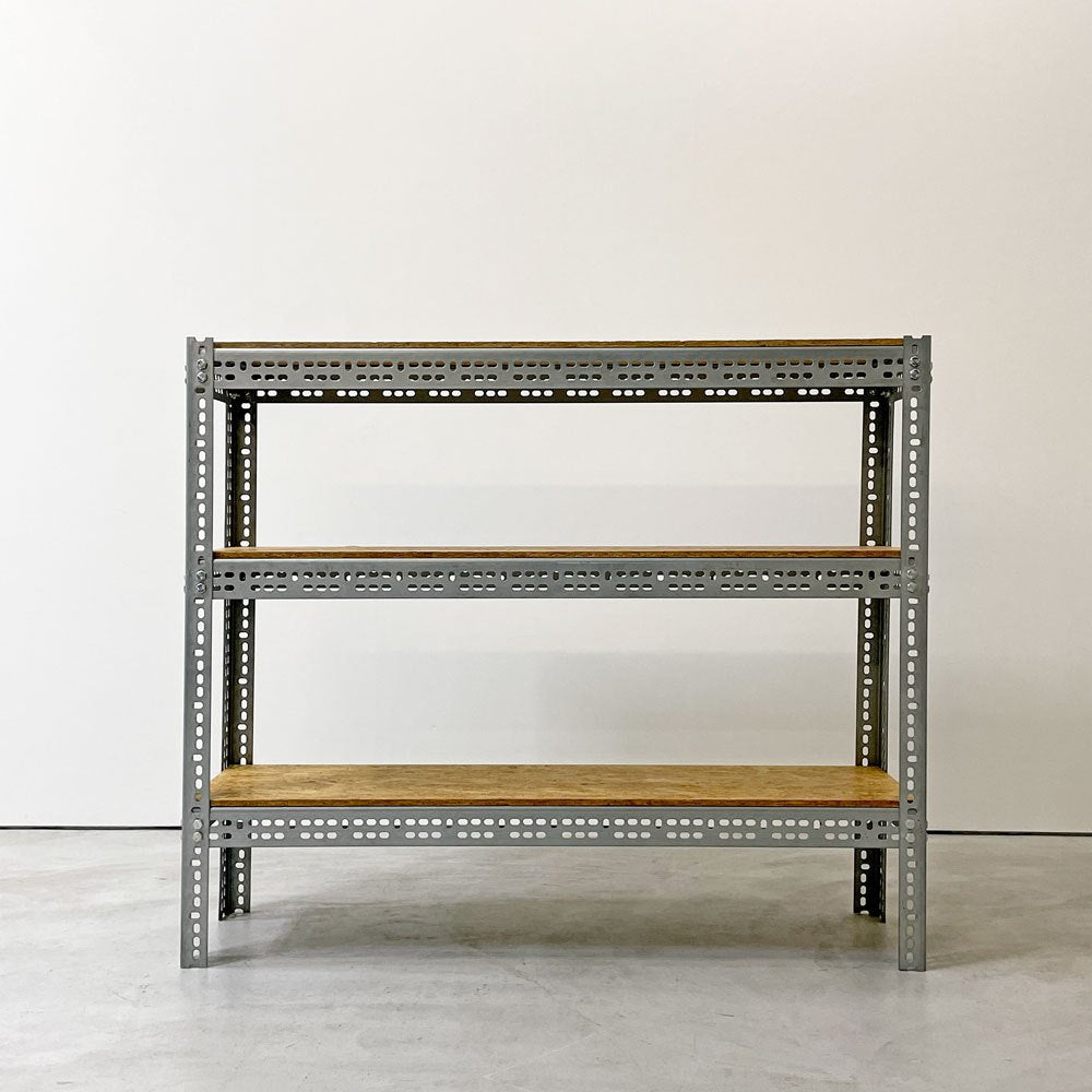 リオン LYON アングルシェルフ SLOTTED ANGLE SHELF 3段 オープンシェルフ OSB材 スチール オーダーサイズ P.F.S.取扱 ●