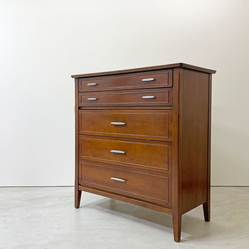 B.P.John Furniture トールチェスト デコラトップ 米軍家具 USビンテージ ミッドセンチュリー ●