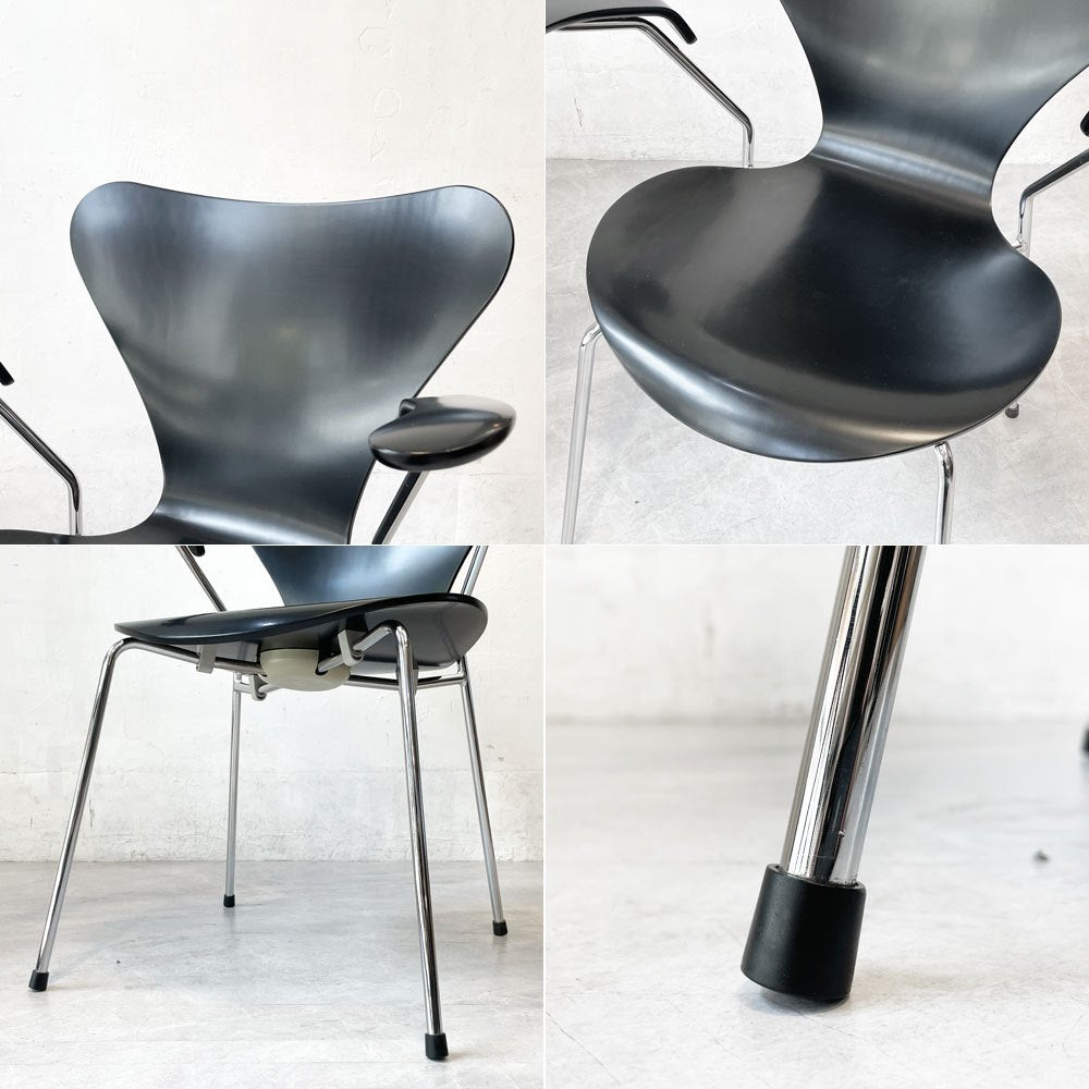 フリッツハンセン Fritz Hansen 3207 セブンチェア アームチェア ラッカー ブラック アルネ ヤコブセン 北欧家具 参考価格￥146,080 - ★