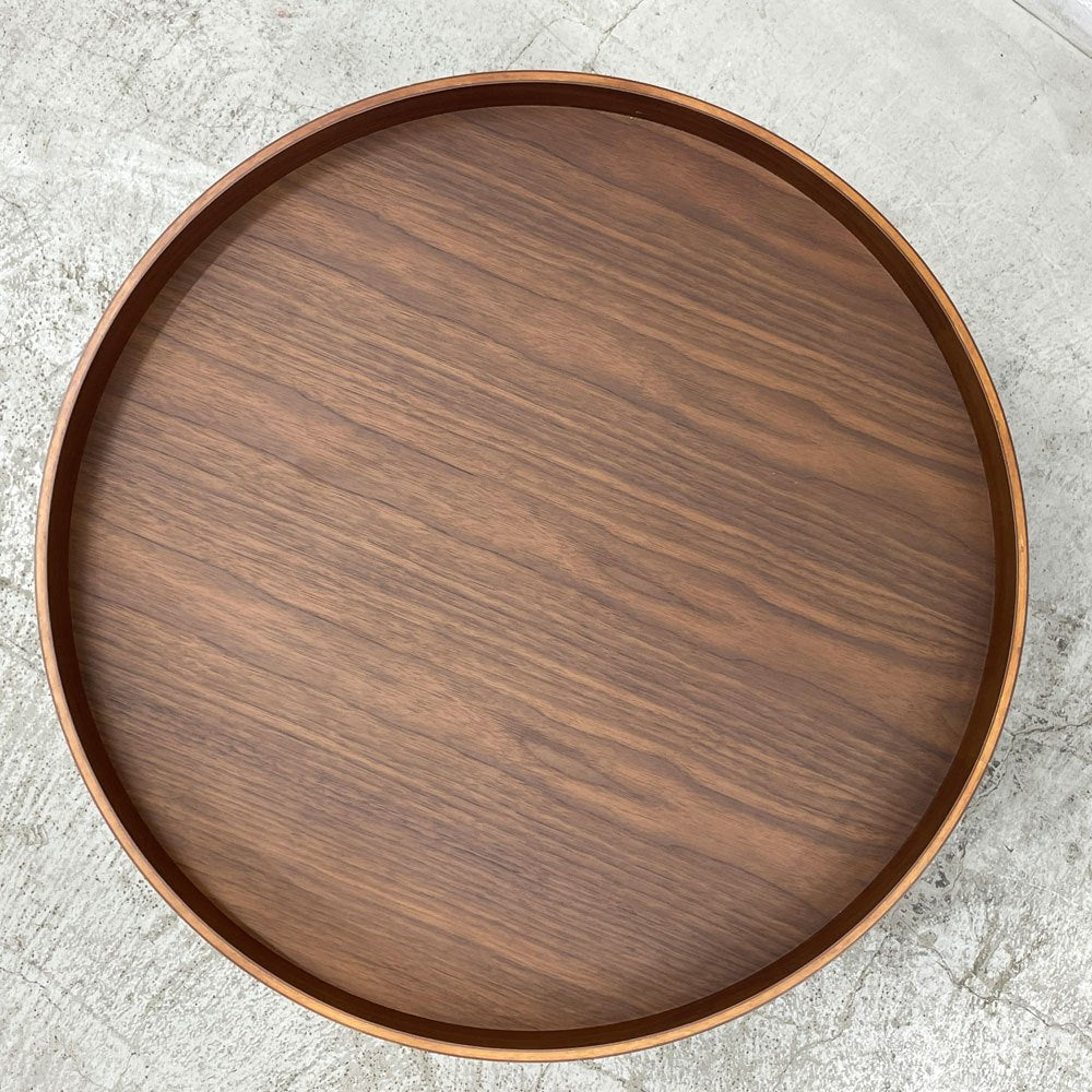ソフトライン SOFTLINE ドラムスパフ DRUMS POUF スツール リビングテーブル ウォールナットトレイ Φ60cm アクタス取扱 定価￥69,300-