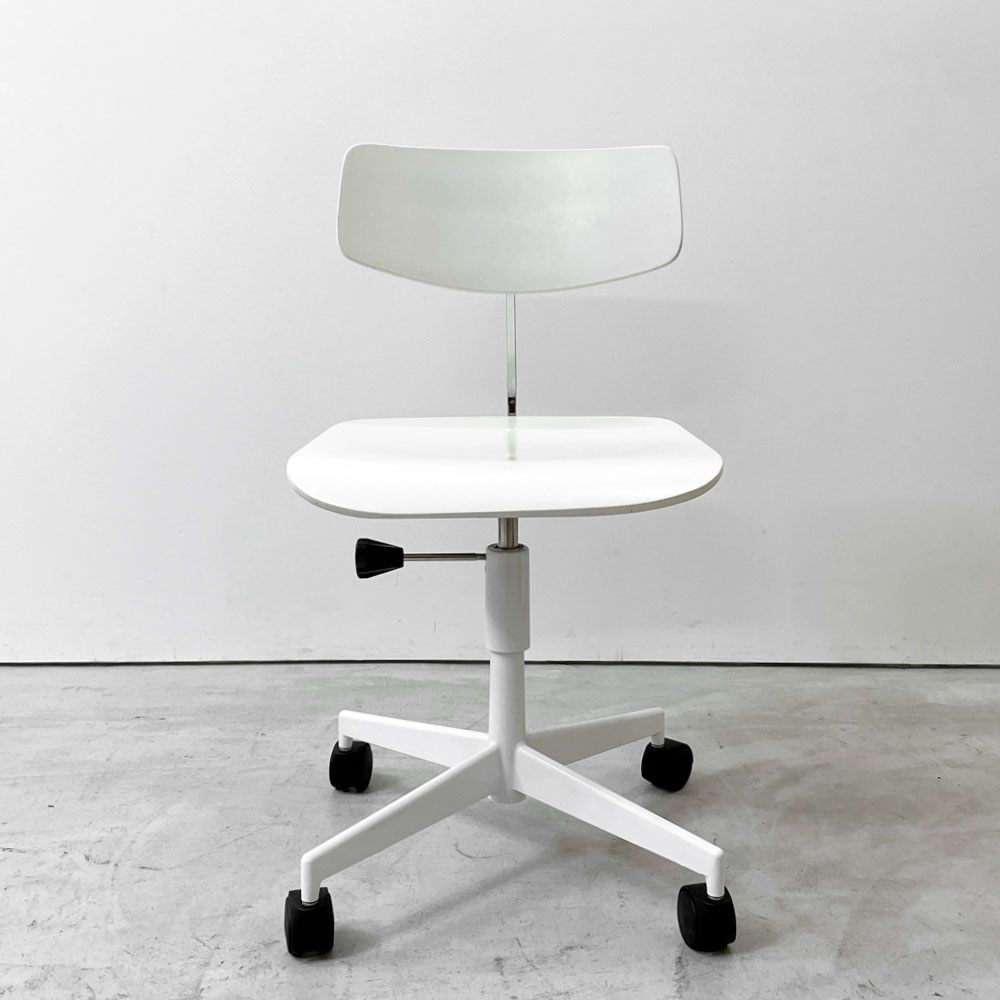 ラボファ Labofa デスクチェア オフィスチェア プライウッド ホワイト ダブルホイール 高さ調整可 デンマーク製 北欧家具 ●