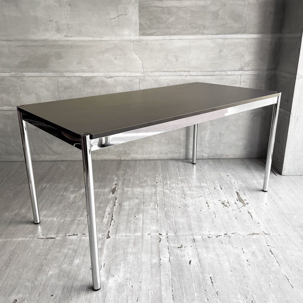 USMハラー USM Haller モジュラーファニチャー ハラーテーブル ワーキングデスク ダイニングテーブル グラファイトグレーラミネート W150cm アジャスター 高さ調整機能付き スイス B ♪