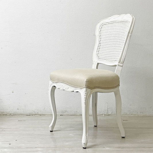 サラグレース Sarah Grace SGD デビュー ダイニングチェア DEBUT DINING CHAIR CHARM BD WHITE&NATURAL LINEN ラタンバック アンティーク風 D ●