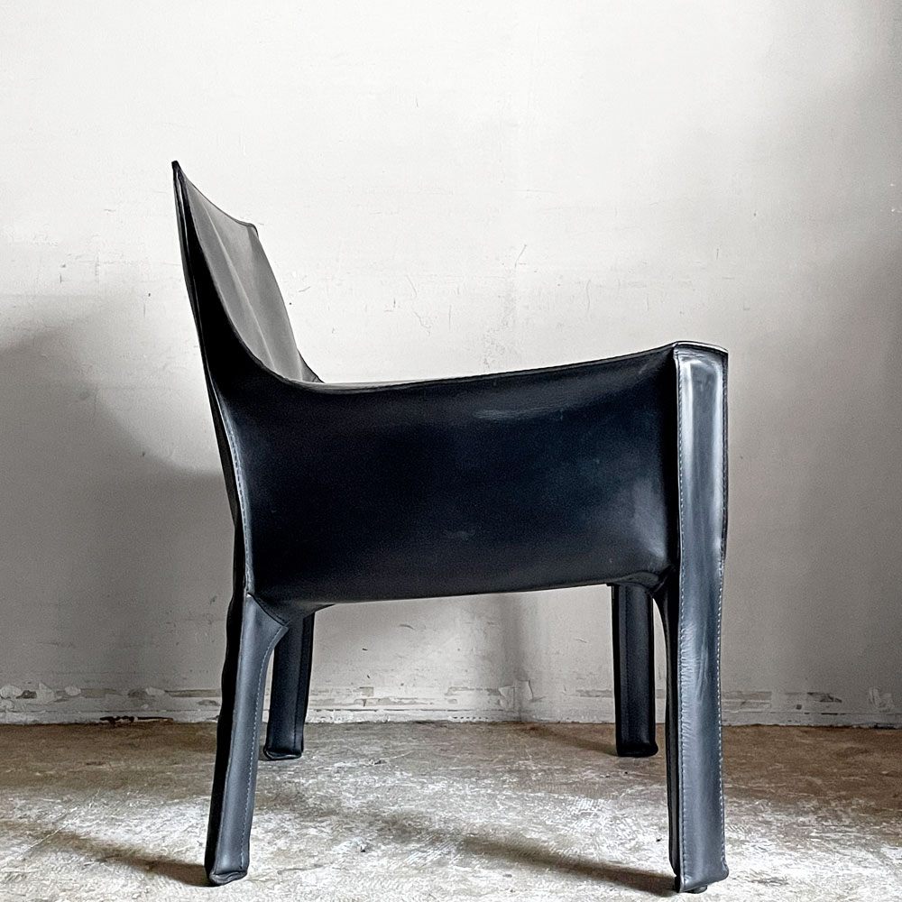 カッシーナ Cassina 414 CAB キャブチェア ラウンジチェア アームチェア 1シーター 本革 マリオ・ベリーニ 参考価格約65万 ■