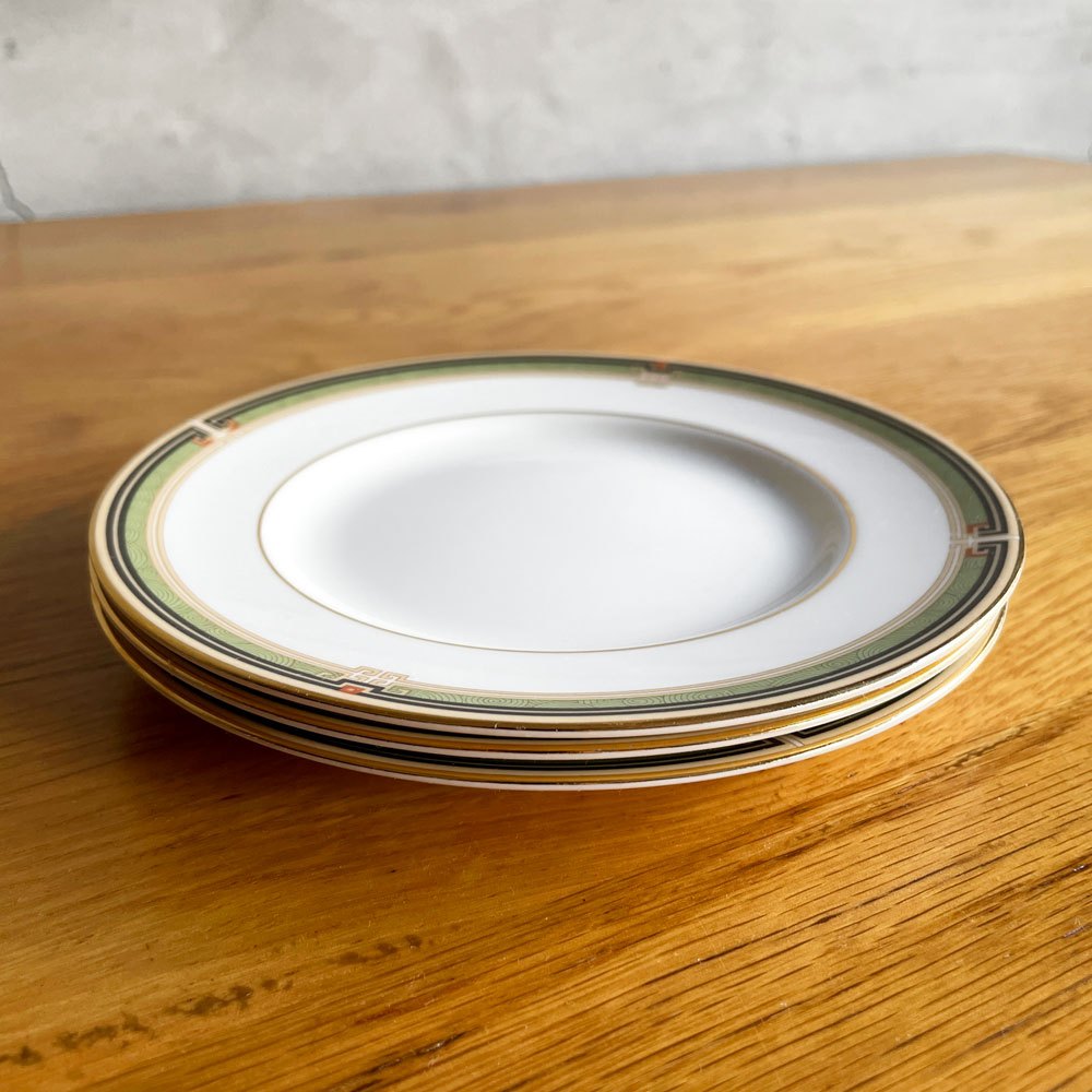 ウェッジウッド WEDGWOOD オベロン oberon パン皿 15cm 3枚セット 金彩 旧刻印 英国 廃番 ♪