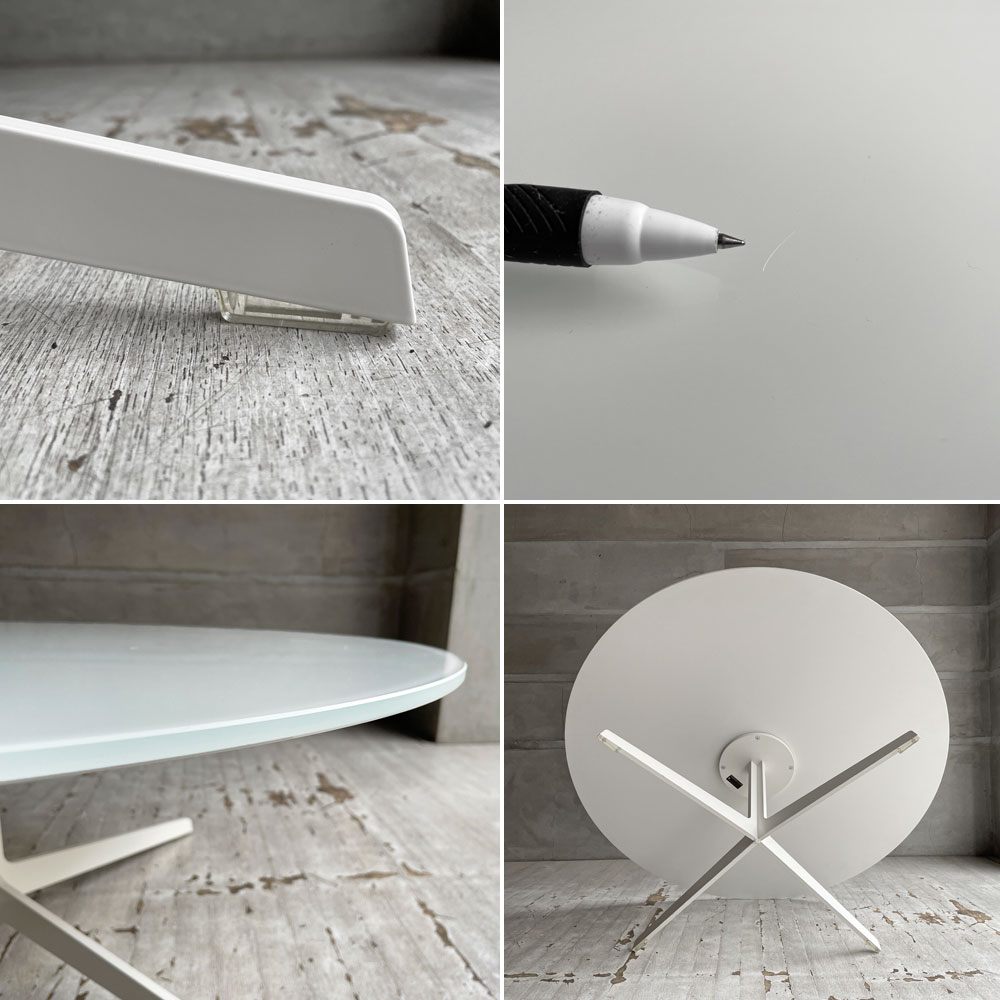 フリッツハンセン Fritz Hansen スペーステーブル SPACE TABLE コーヒーテーブル ローテーブル Φ100cm ラウンド ガラス天板 スチールレッグ イエス＋ラウブ 廃番 ♪